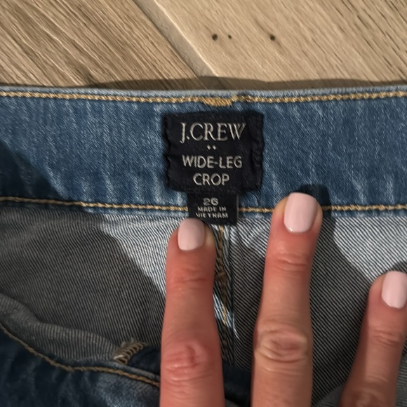 J. Crew Wide Leg Crop Blue Jeans - Picture 2 of 11